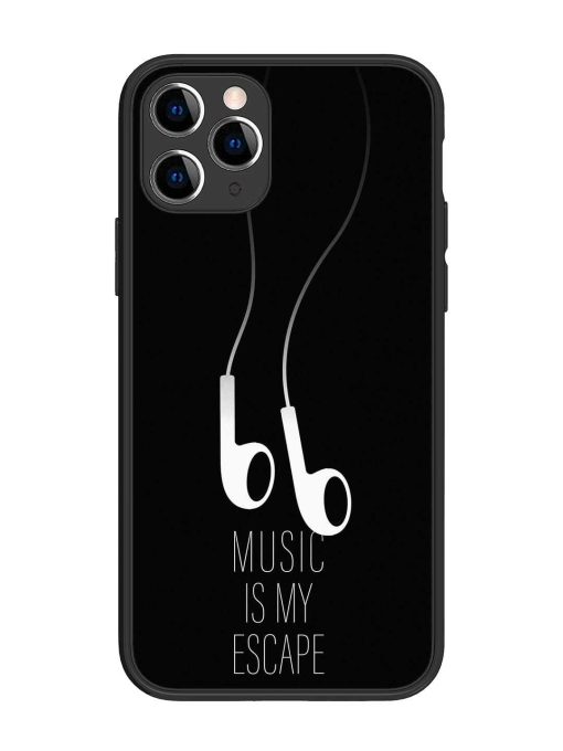 Music Is My Escape Glossy Metal Phone Cover for Apple Iphone 11 Pro Edge Zapvi