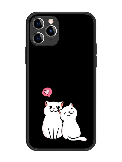 Cat Love Glossy Metal Phone Cover for Apple Iphone 11 Pro Edge Zapvi