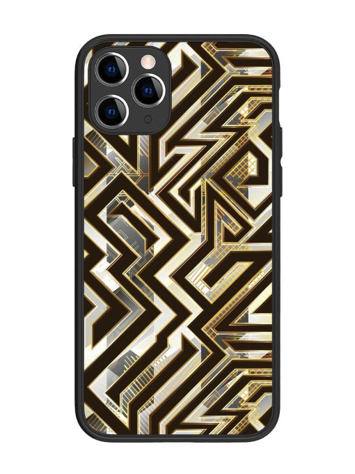 Technology Geometric Seamless Glossy Metal Phone Cover for Apple Iphone 11 Pro Edge Zapvi