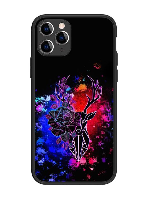 Floral Deer Art Glossy Metal Phone Cover for Apple Iphone 11 Pro Edge Zapvi