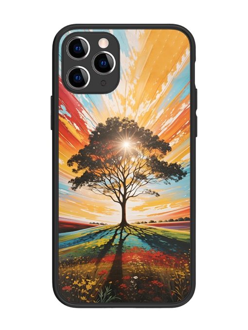 Abstract Tree Colorful Art Glossy Metal Phone Cover for Apple Iphone 11 Pro Edge Zapvi