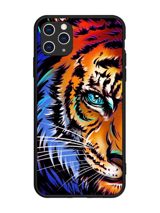 Colorful Lion Art Glossy Metal Phone Cover for Apple Iphone 11 Pro Max Edge Zapvi