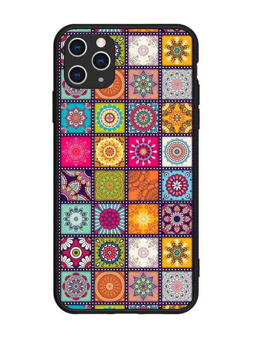 Seamless Pattern Vintage Glossy Metal Phone Cover for Apple Iphone 11 Pro Max Edge Zapvi