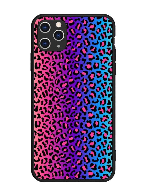 Colorful Leopard Seamless Glossy Metal Phone Cover for Apple Iphone 11 Pro Max Edge Zapvi