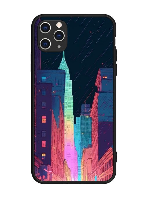 Minimal City Art Glossy Metal Phone Cover for Apple Iphone 11 Pro Max Edge Zapvi