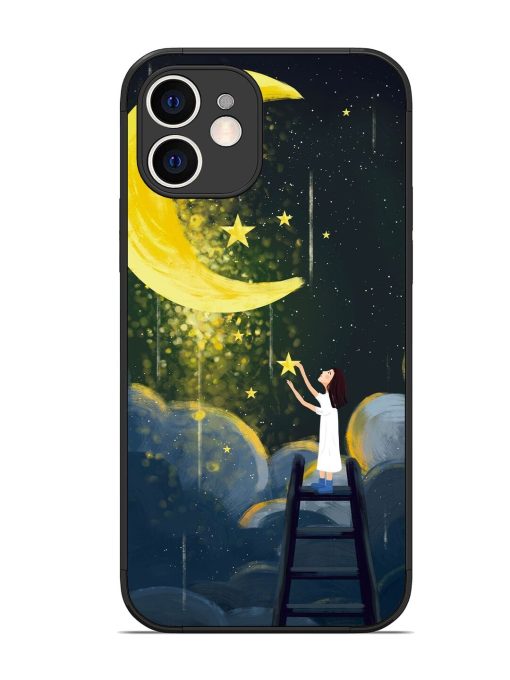 Moonlight Healing Night Illustration Glossy Metal TPU Phone Cover for Apple Iphone 12 Edge Zapvi