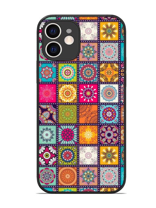 Seamless Pattern Vintage Glossy Metal Phone Cover for Apple Iphone 12 Edge Zapvi