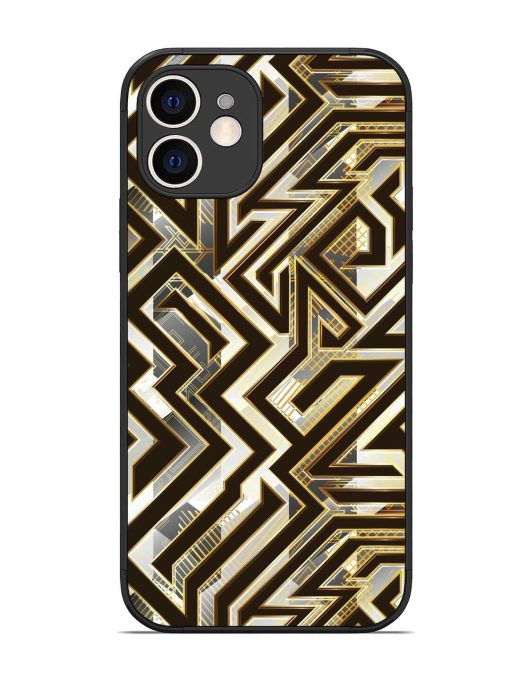 Technology Geometric Seamless Glossy Metal Phone Cover for Apple Iphone 12 Edge Zapvi