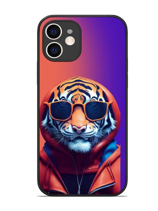 Tiger Animation Glossy Metal Phone Cover for Apple Iphone 12 Edge Zapvi