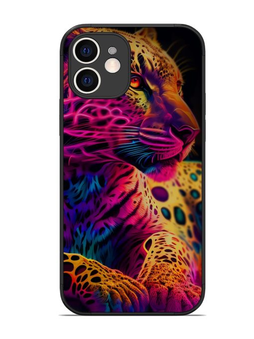 Leopard Art Glossy Metal Phone Cover for Apple Iphone 12 Edge Zapvi