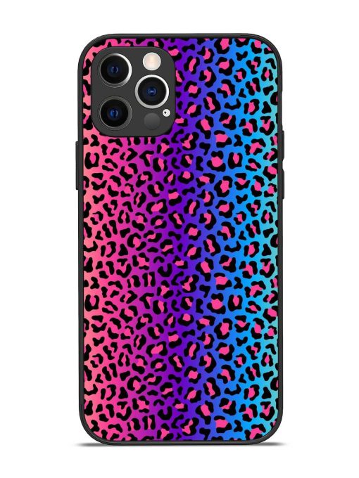 Colorful Leopard Seamless Glossy Metal Phone Cover for Apple Iphone 12 Pro Edge Zapvi