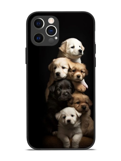 Cute Baby Dogs Glossy Metal Phone Cover for Apple Iphone 12 Pro Edge Zapvi