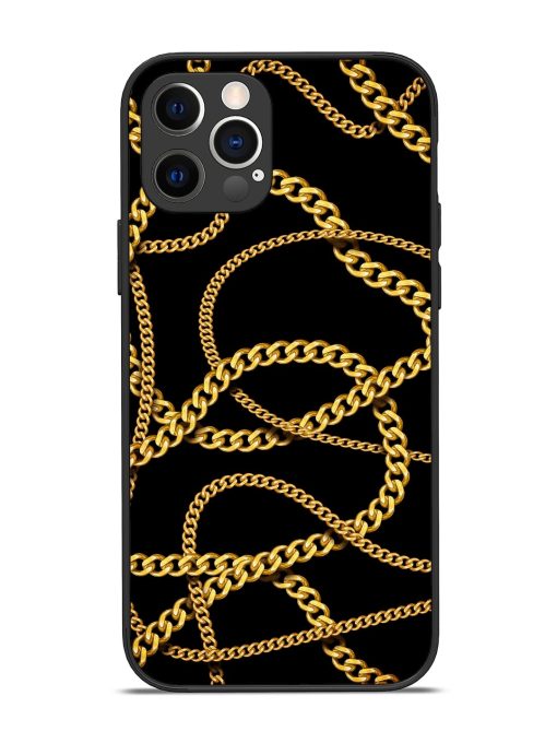 Decorative Golde Chain Glossy Metal Phone Cover for Apple Iphone 12 Pro Edge Zapvi