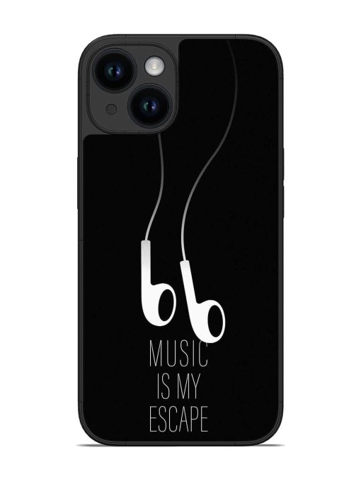 Music Is My Escape Glossy Metal Phone Cover for Apple Iphone 14 Edge Zapvi