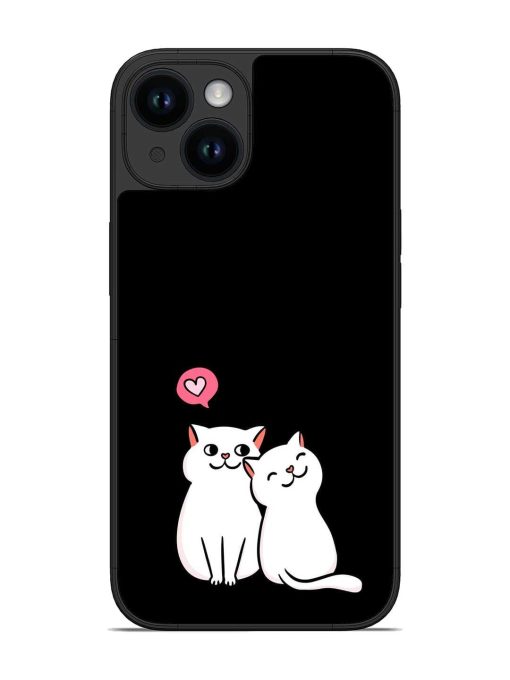 Cat Love Glossy Metal Phone Cover for Apple Iphone 14 Edge Zapvi