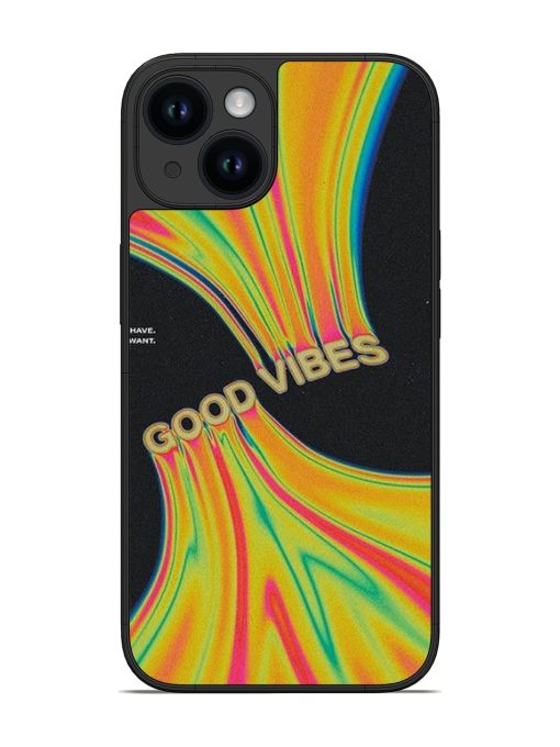 Good Vibes Glossy Metal Phone Cover for Apple Iphone 14 Edge Zapvi