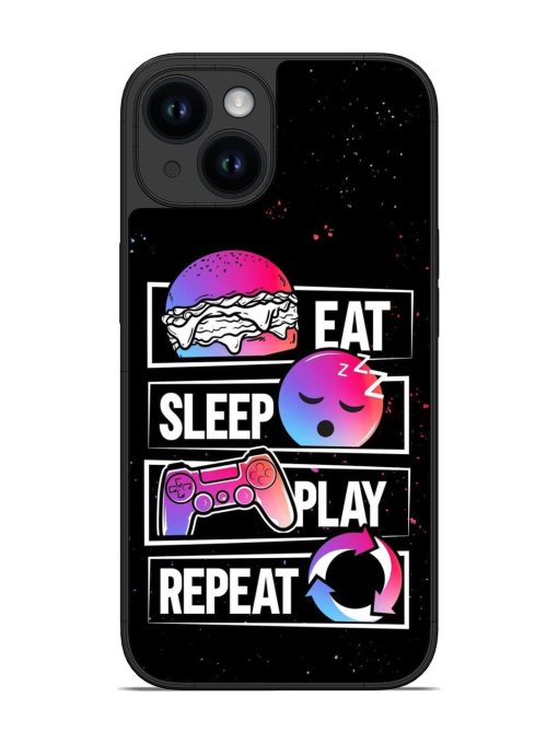 Eat Sleep Play Repeat Glossy Metal Phone Cover for Apple Iphone 14 Edge Zapvi