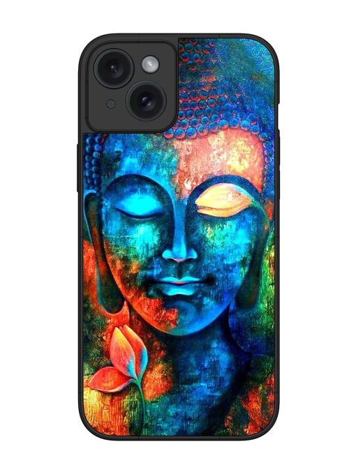 Buddha Painting Glossy Metal Phone Cover for Apple Iphone 15 Plus Edge Zapvi