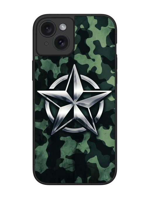 Indian Army Star Design Glossy Metal Phone Cover for Apple Iphone 15 Plus Edge Zapvi