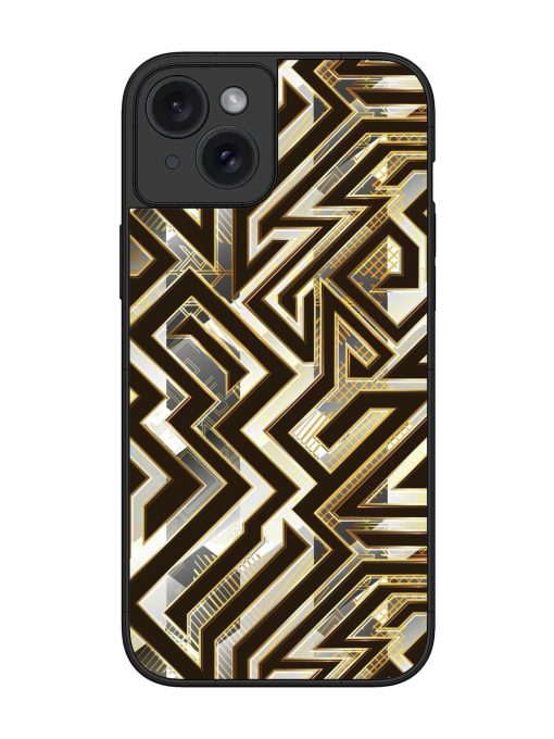 Technology Geometric Seamless Glossy Metal Phone Cover for Apple Iphone 15 Plus Edge Zapvi