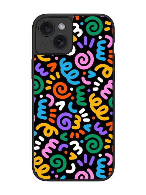 Colorful Seamless Vector Glossy Metal Phone Cover for Apple Iphone 15 Plus Edge Zapvi