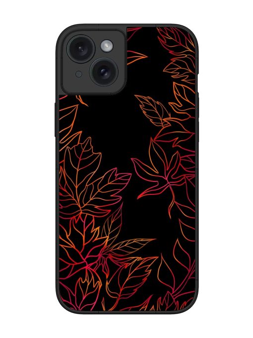 Red Floral Pattern Glossy Metal Phone Cover for Apple Iphone 15 Plus Edge Zapvi