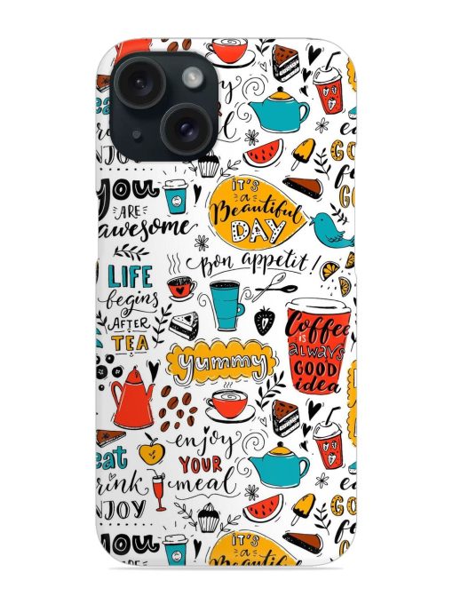 Cafe Pattern Doodle Snap Case Edge Zapvi